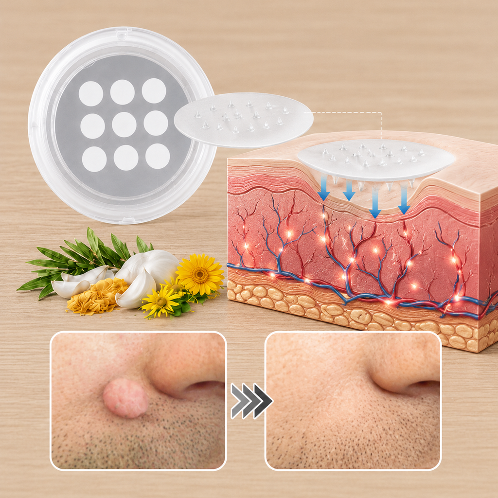 ✨Curalona®2-in-1 Microneedle & Hydrocolloid Patch🍀| Removes Raised Moles, Acne, Flat Warts & Skin Tags | Helps Improve Wrinkles, Scars & Blemishes | Invisible Patches for Face & Body